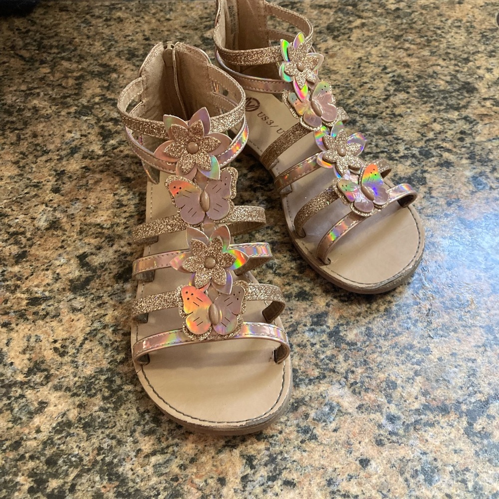 Rose Gold Holographic Sandals
